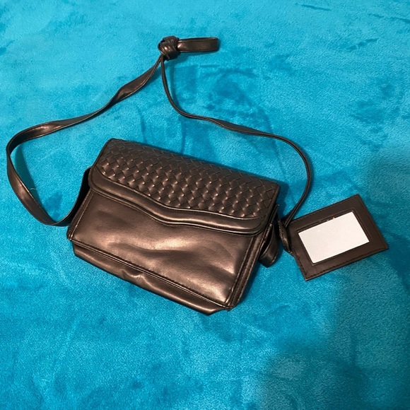 Stylish Black Woven Crossbody Bag